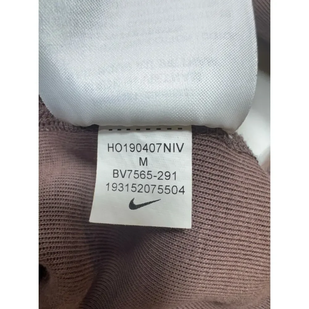 Nike Women’s Full Zip Hoodie Sz Medium Taupe Zippered Pockets Athleisure Logo